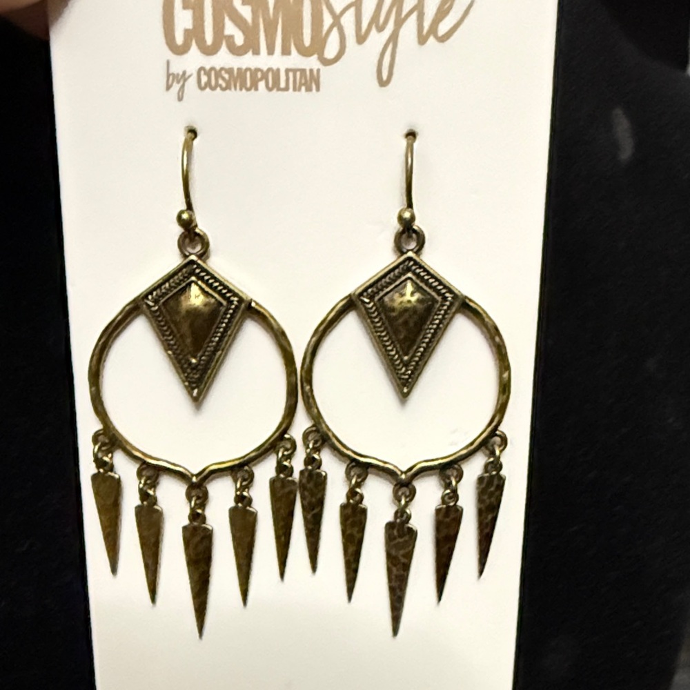 Cosmopolitan Gold Geometric Dangle Earrings